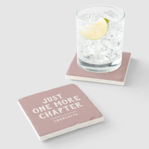 Book Lover's Just One More Chapter Personalised Stone Coaster