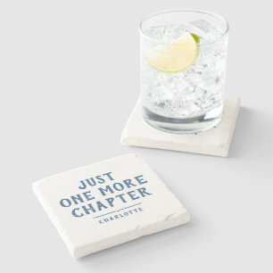 Book Lover's Just One More Chapter Personalised Stone Coaster