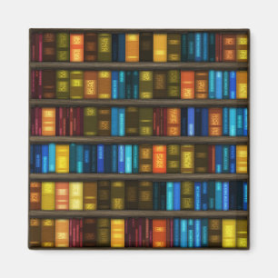 Book Lovers & Librarians Colourful Books on Shelf Magnet