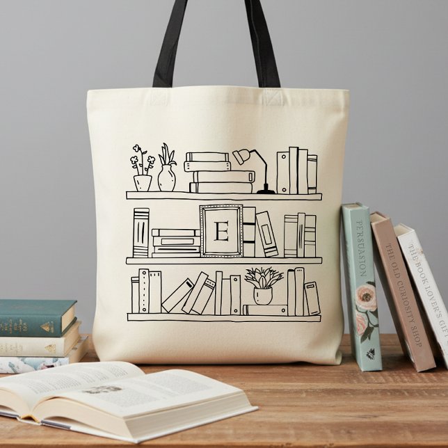 Book Lover's Monogram Gift Tote Bag (Creator Uploaded)