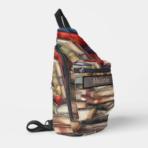Book Lovers Monogrammed Sling Bag