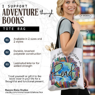 Book Lovers "Read" Brushed Polyester Tote Bag