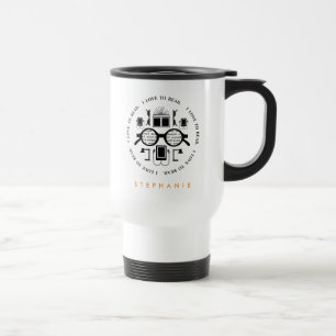 Book Lovers Reading Objects Pattern Travel Mug