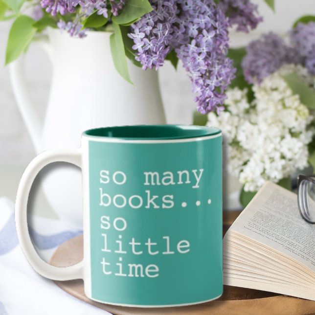 Book Lover's So Many Books  Two-Tone Coffee Mug (Creator Uploaded)