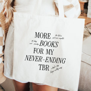 Book Lovers TBR Retro Typography Script Tote Bag