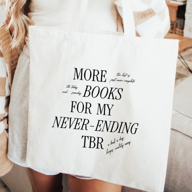 Book Lovers TBR Retro Typography Script Tote Bag (Creator Uploaded)