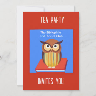 book lovers tea party invitation