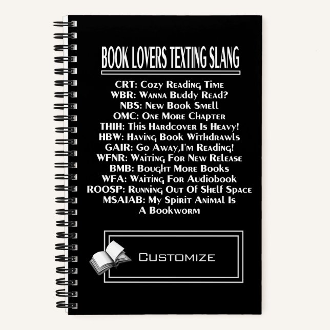 Book Lovers Texting Slang Light Text (Front)