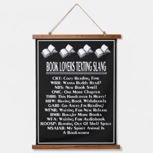 Book Lovers Texting Slang Light Text Hanging Tapestry