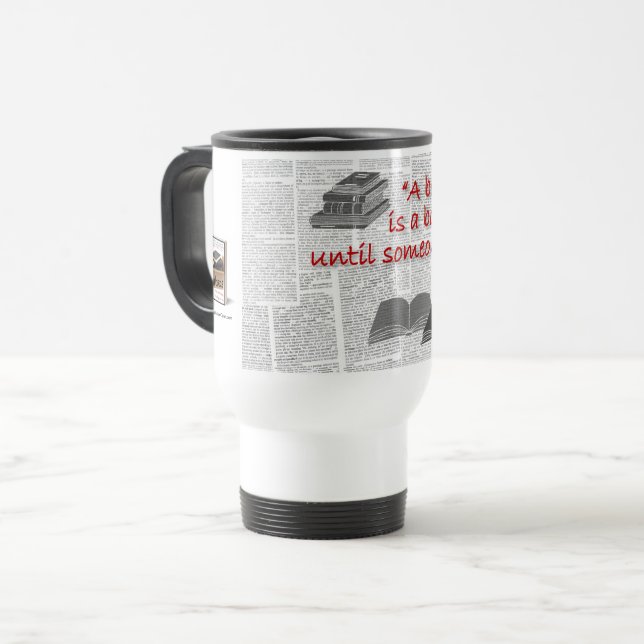 book lovers travel mug (Front Left)