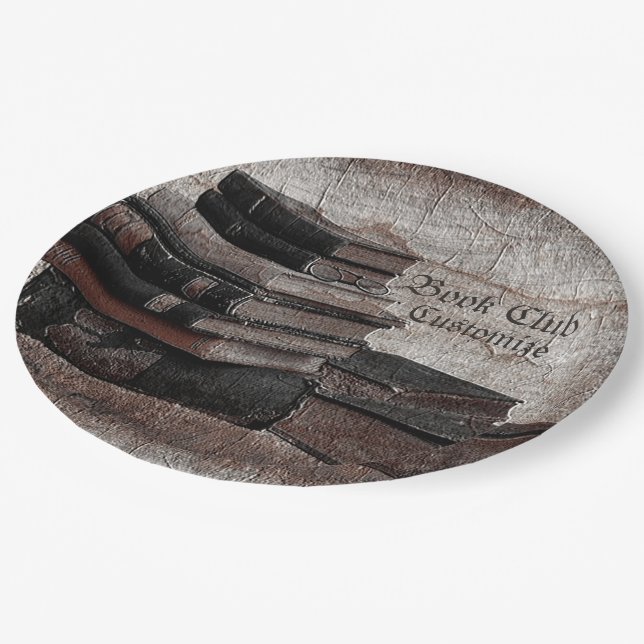 Book Lovers Vintage Book Club Paper Plates (Angled)