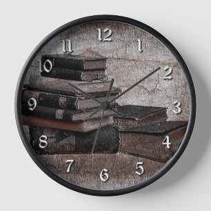 Book Lovers Vintage Round Wall Clock