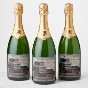 Book Lovers Vintage Sparkling Wine Label