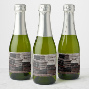 Book Lovers Vintage Sparkling Wine Label