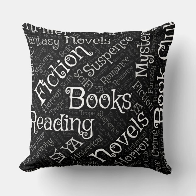 Book Lovers Word Cloud Cushion (Front)