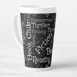 Book Lovers Word Cloud Latte Mug