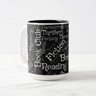 Book Lovers Word Cloud Two-Tone Coffee Mug