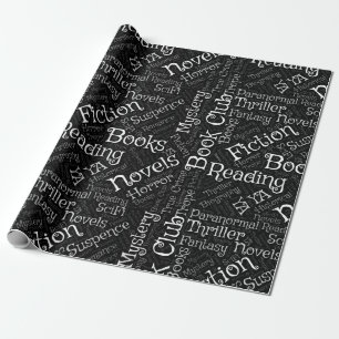 Book Lovers Word Cloud Wrapping Paper