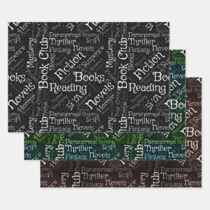 Book Lovers Word Cloud Wrapping Paper Sheet