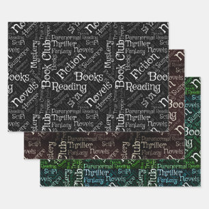 Book Lovers Word Cloud Wrapping Paper Sheet