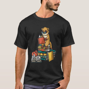 Book  Meerkat Sitting On Pile Of Books Book Worm T-Shirt