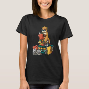Book Meerkat Sitting On Pile Of Books Book Worm T-Shirt