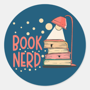 Book Nerd Bookworm Reading Book Reader  Classic Round Sticker