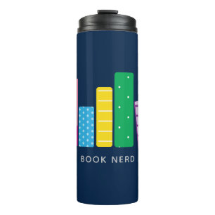 Book Nerd Funny Modern Illustrated Books Thermal Tumbler