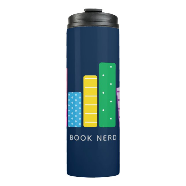 Book Nerd Funny Modern Illustrated Books Thermal Tumbler (Front)