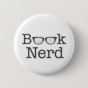 Book Nerd Funny Spectacles Text 6 Cm Round Badge