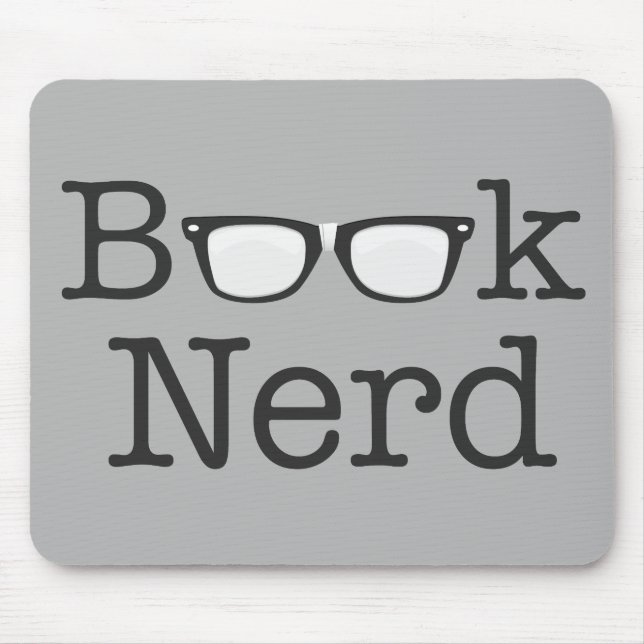 Book Nerd Funny Spectacles Text Mouse Mat (Front)