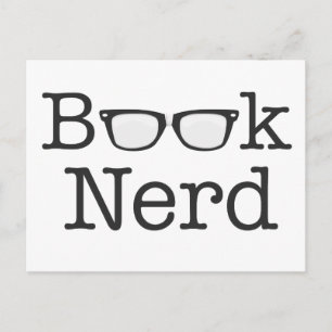 Book Nerd Funny Spectacles Text Postcard