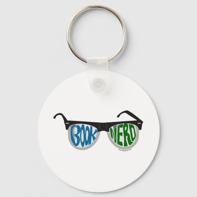 Book Nerd Glasses Key Ring (Front)