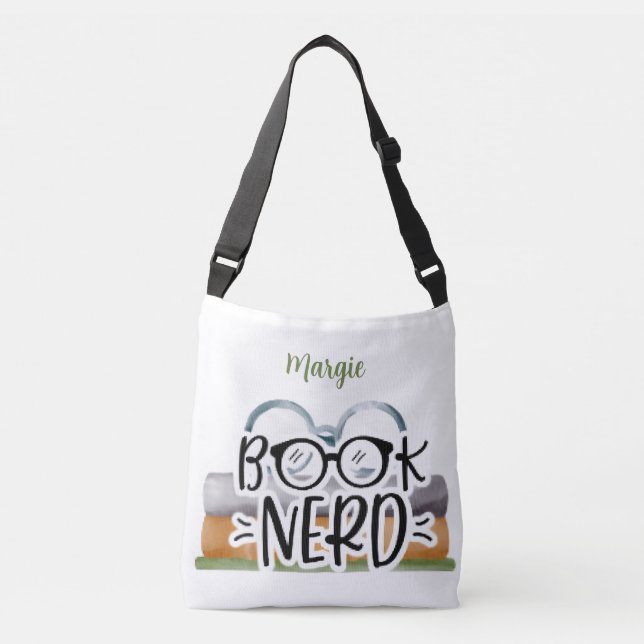Book Nerd Personalised Crossbody Bag (Front)