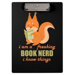 Book Nerd Squirrel Clipboard