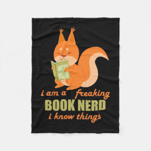 Book Nerd Squirrel Fleece Blanket