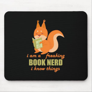 Book Nerd Squirrel Mouse Mat