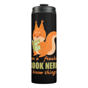 Book Nerd Squirrel Thermal Tumbler