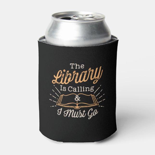 Book Nerd  - The Library Is Calling Can Cooler (Can Front)