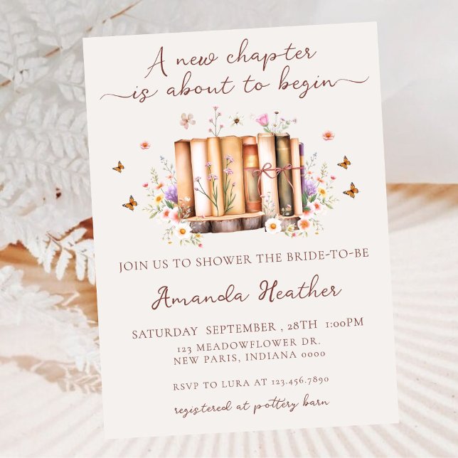 Book New Chapter Begins Bridal Shower  Invitation (Creator Uploaded)