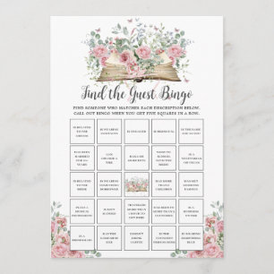 Book New Chapter Find the Guest Bingo Game Card