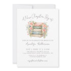 Book New Chapter Floral Bridal Shower Invitation
