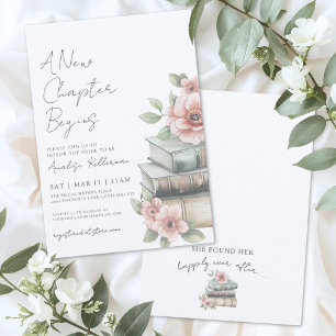 Book New Chapter Floral Bridal Shower Invitation