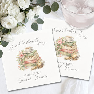 Book New Chapter Floral Bridal Shower Napkin