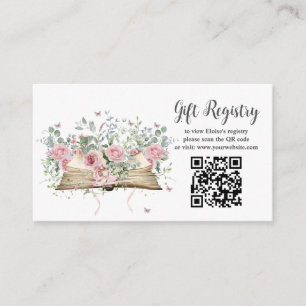 Book New Chapter Gift Registry Bridal Shower Enclosure Card