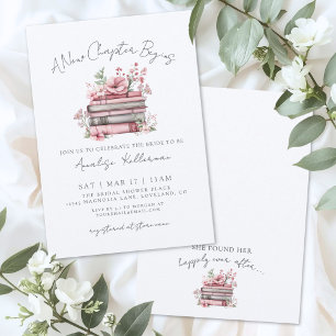 Book New Chapter Pink Storybook Bridal Shower Invitation
