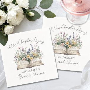 Book New Chapter Wildflower Bridal Shower Napkin