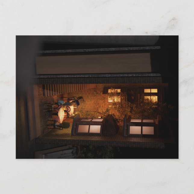 Book nook diorama - little cafe postcard (Front)