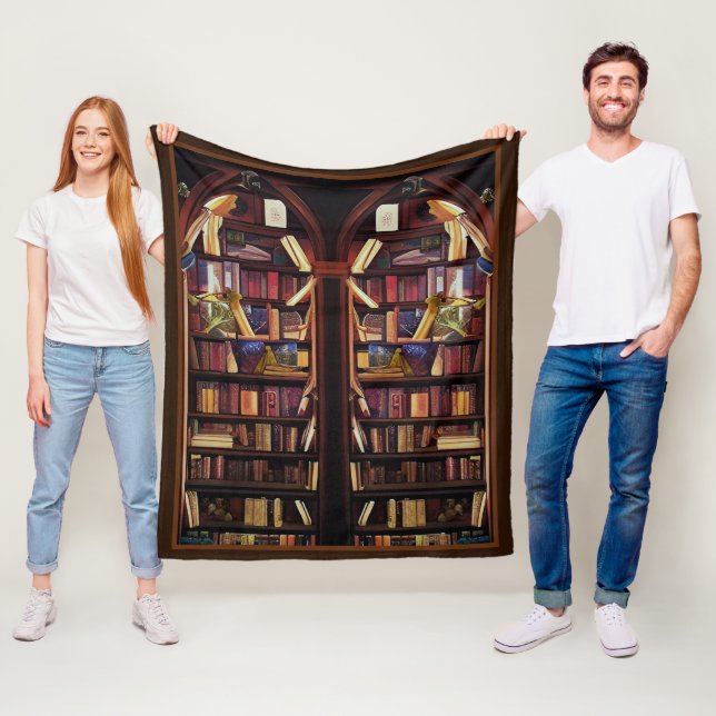 Book Nook Shelves Fleece Blanket (In Situ)