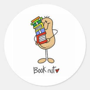 Book Nut Classic Round Sticker